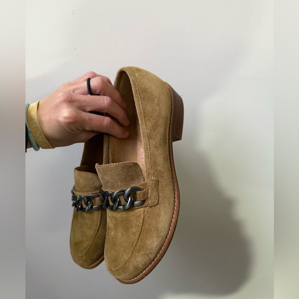 Sofft Chain Link Loafer Suede Nevara Hazelwood Brown Tan Shoes Casual Dressy 8.5 - Picture 7 of 15